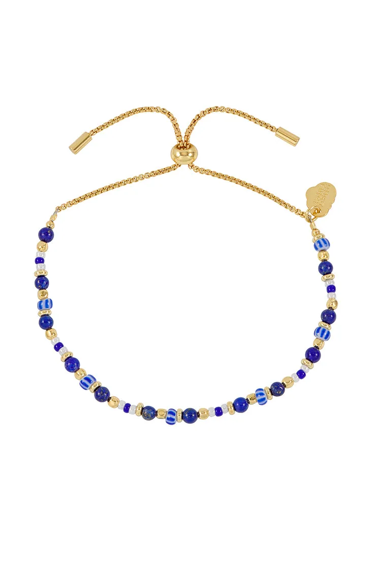 Blue Mixed Glass Amelia Bracelet