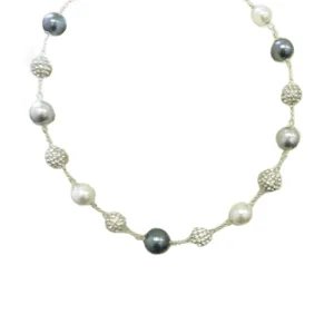 BLUE PEAR  SHAMBALLA NECKLACE #91054DG/NE (GH16)