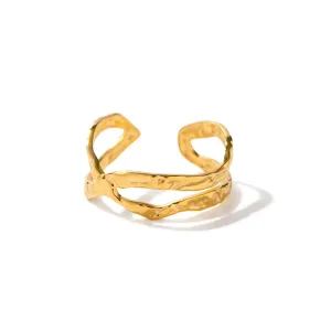 Boho & Mala Gold Plated Stainless Steel Ring (adjustable)