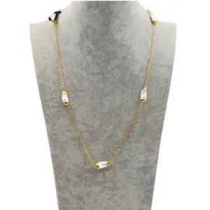 Boho & Mala Long Beaded Chain Freshwater Pearl Necklace SCN1019