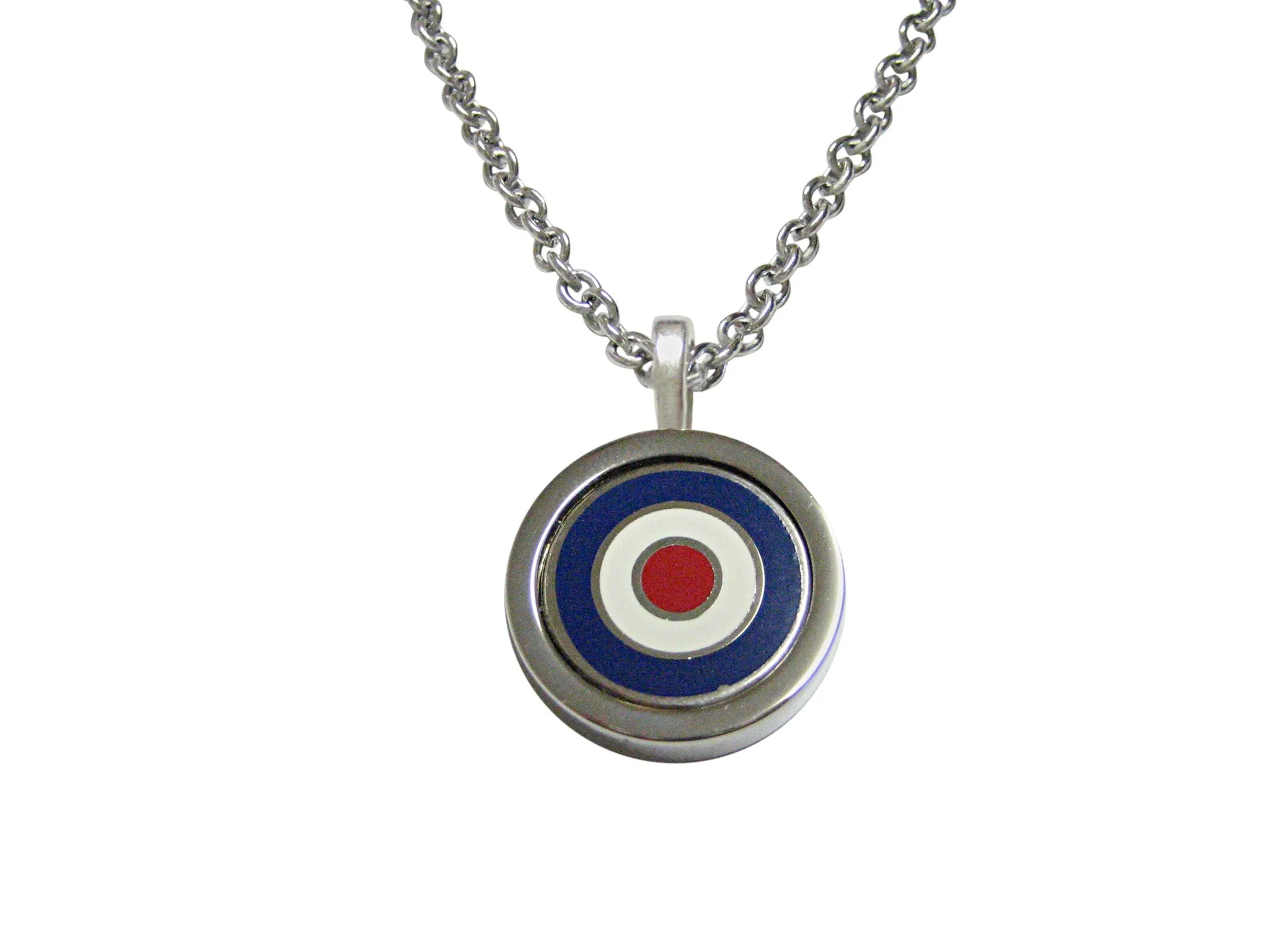 Bordered Roundel Design Pendant Necklace