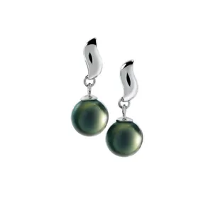 Boucles d'oreilles IZA-B - Lagune, Argent, Perles de Tahiti (NI-041-BO)