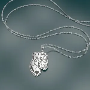 Boxer Jewelry Natural Ears Flat Pendant Necklace