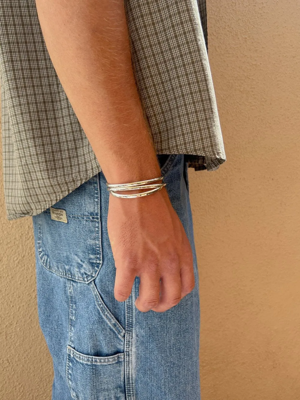 Bracelet |Simple Silver Hammered Bracelet | Small | Bird of Prey