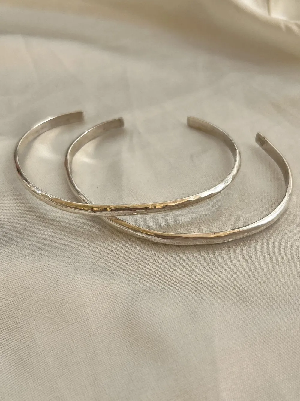 Bracelet |Simple Silver Hammered Bracelet | Small | Bird of Prey