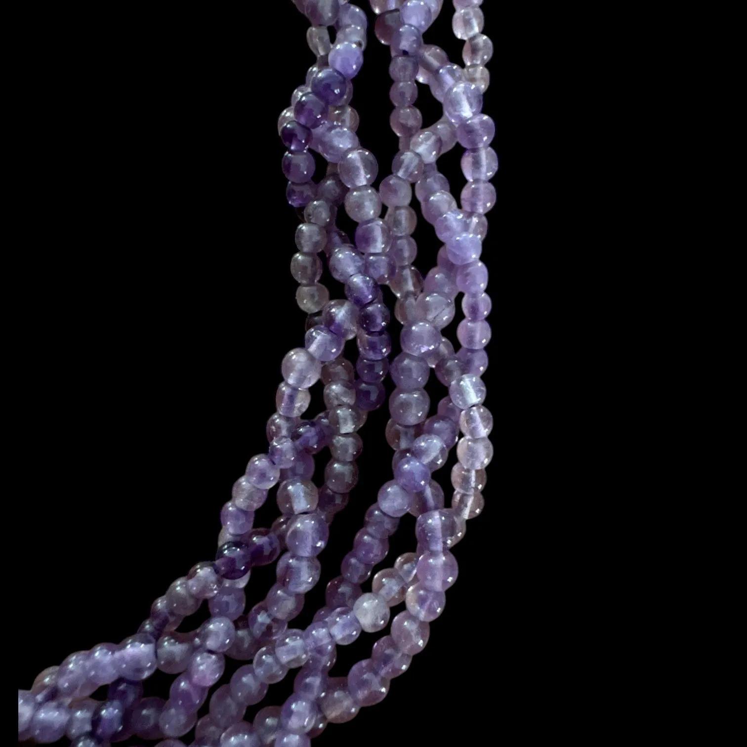 Braided Amethyst beaded Necklace