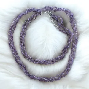 Braided Amethyst beaded Necklace