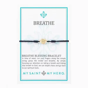 Breathe Blessing Bracelet (Navy / Gold)