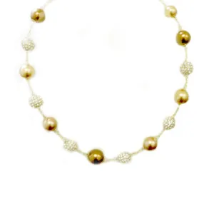 BROWN PEARLY SHAMBALLA NECKLACE  #Multi (GH18)