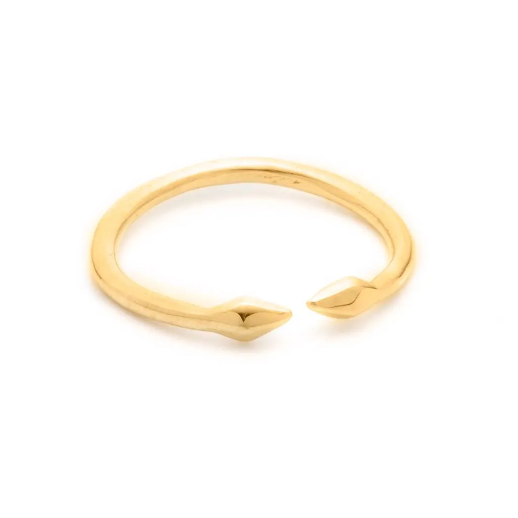 Bulawayo Gold Double Tip Spear Ring