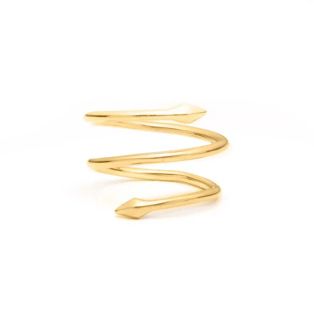 Bulawayo Gold Double Tip Spiral Spear Ring