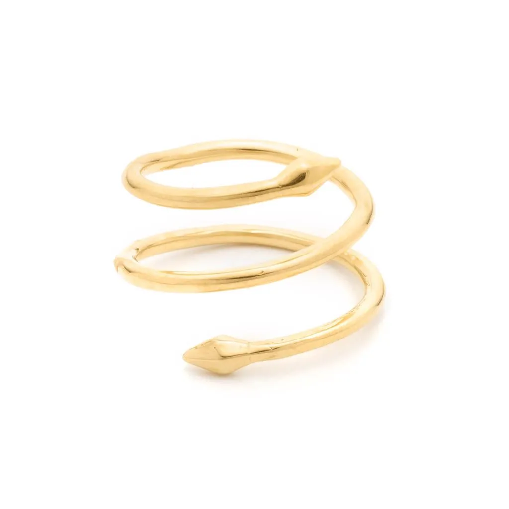 Bulawayo Gold Double Tip Spiral Spear Ring