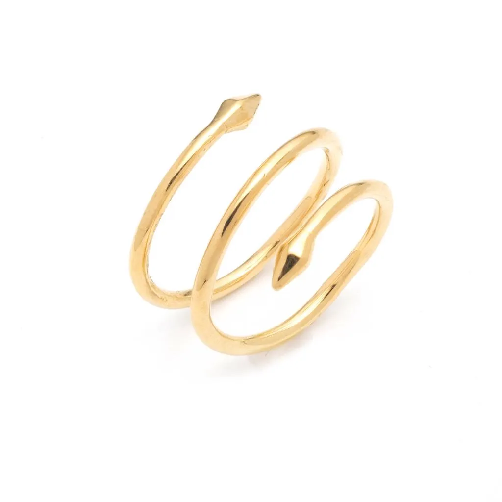 Bulawayo Gold Double Tip Spiral Spear Ring