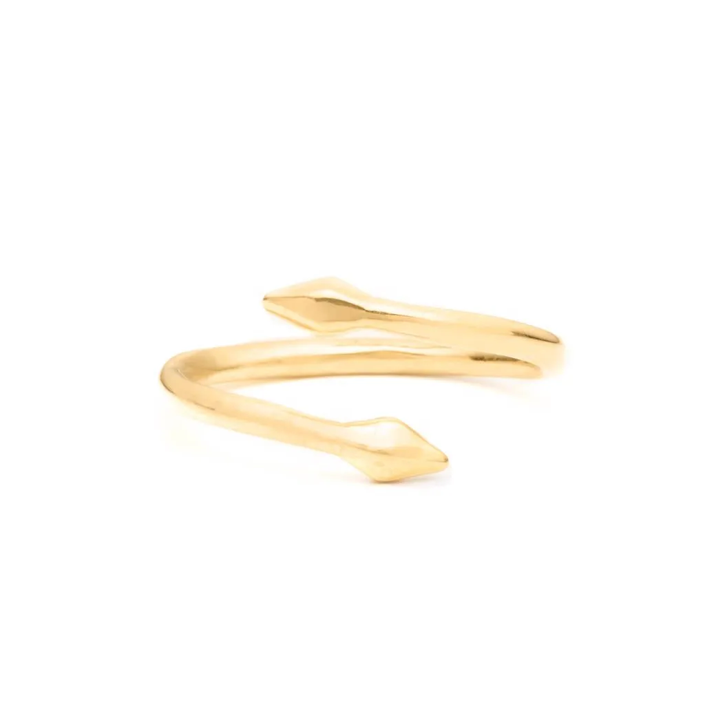Bulawayo Gold Double Tip Wrap Spear Ring