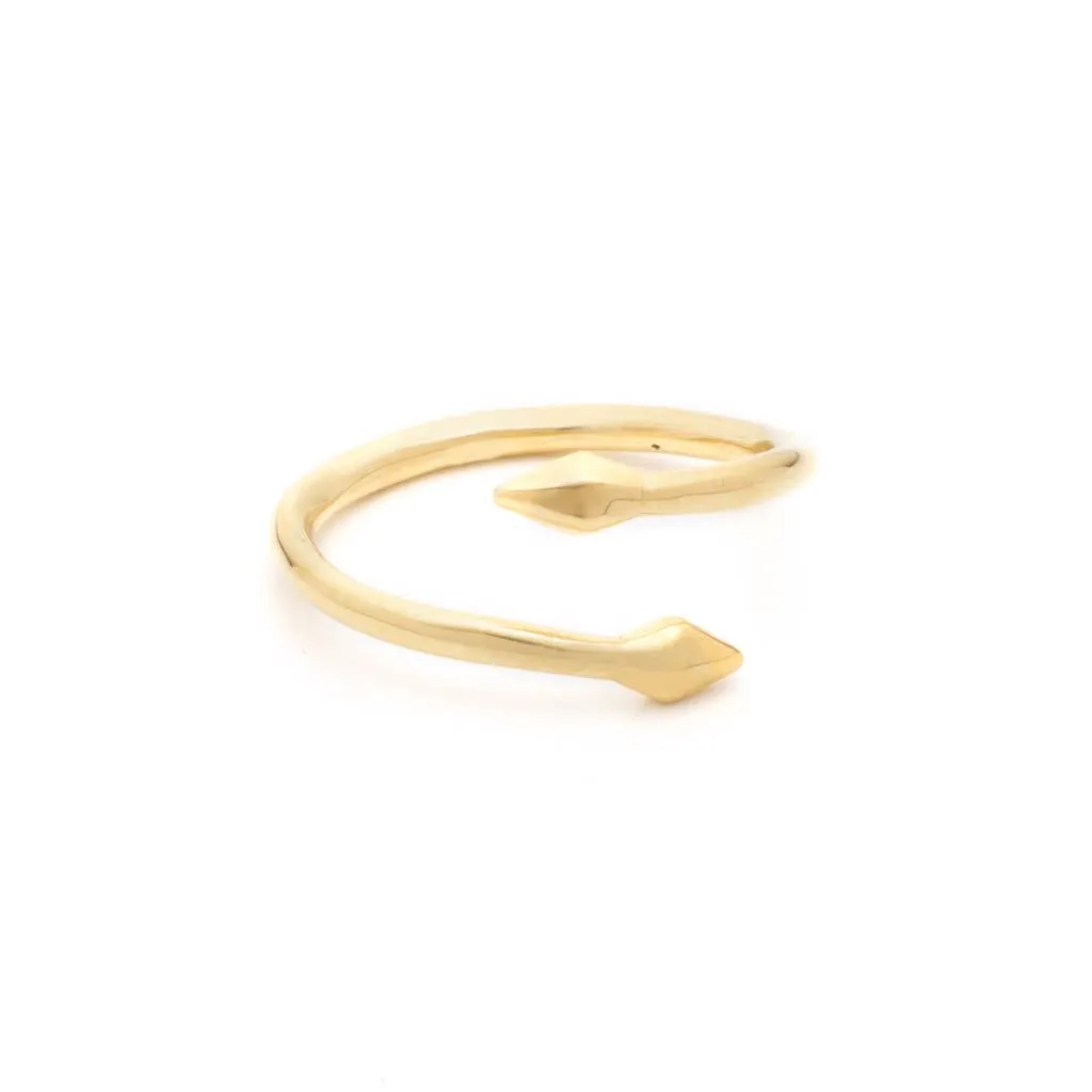 Bulawayo Gold Double Tip Wrap Spear Ring
