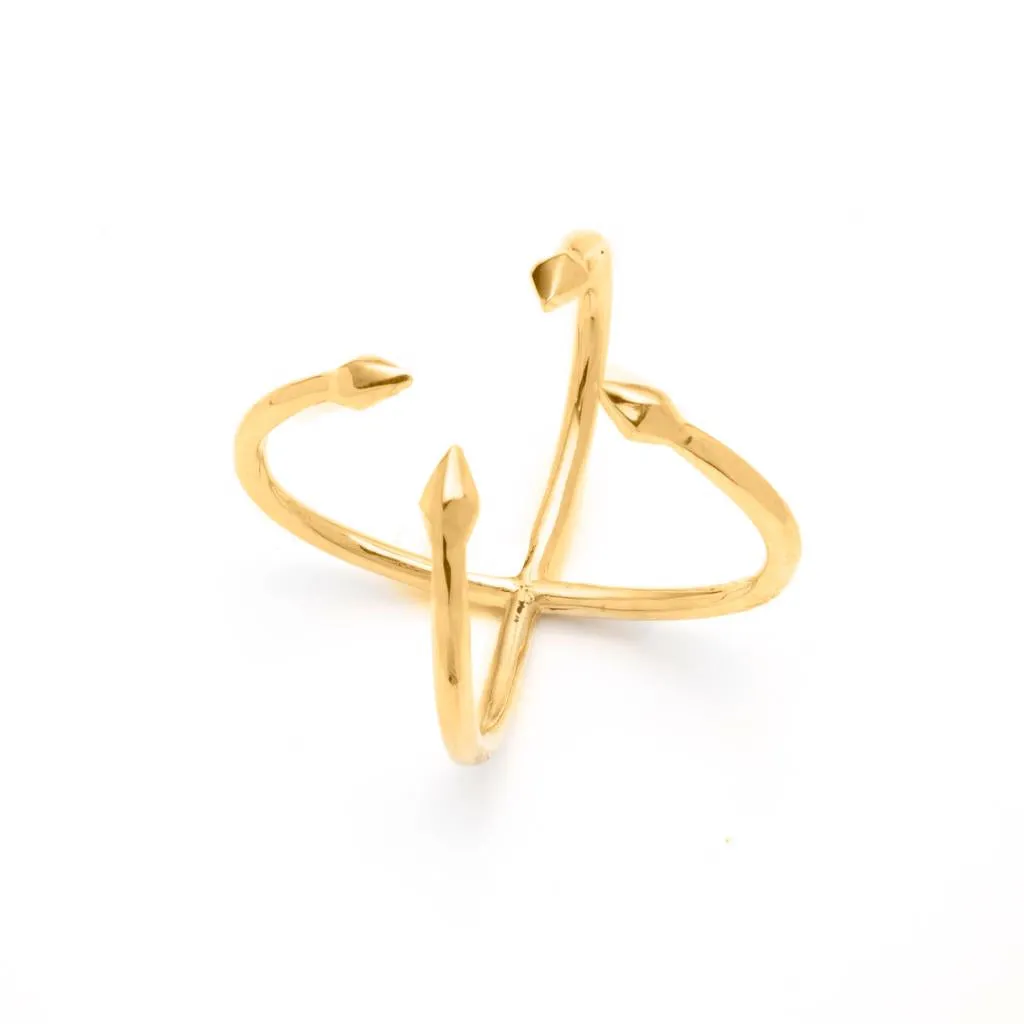 Bulawayo Gold Quadruple Tip Spear Ring