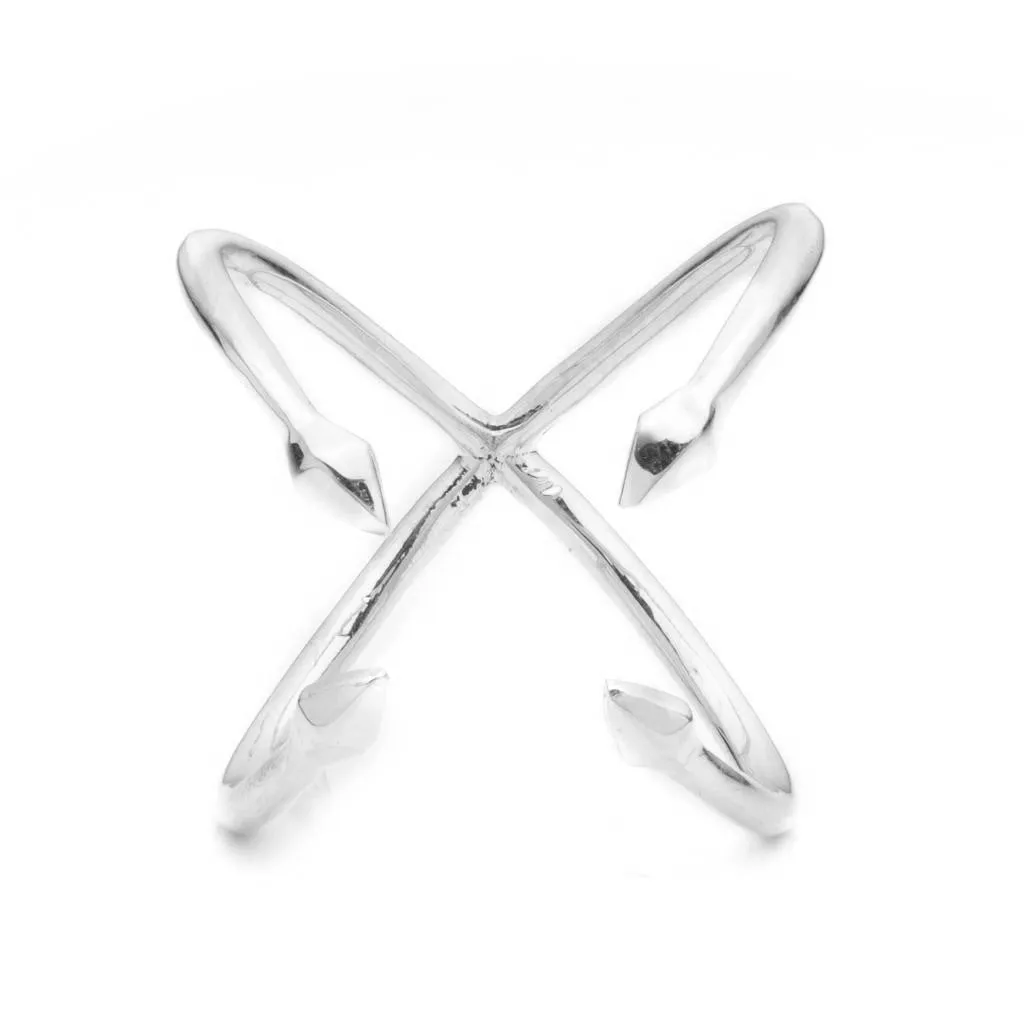 Bulawayo Sterling Silver Quadruple Tip Spear Ring