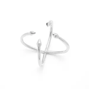 Bulawayo Sterling Silver Quadruple Tip Spear Ring