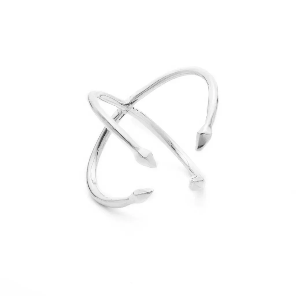 Bulawayo Sterling Silver Quadruple Tip Spear Ring