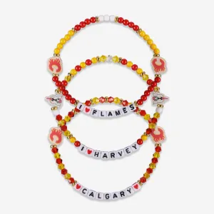 Calgary Flames 3 Pack Friendship Bracelet