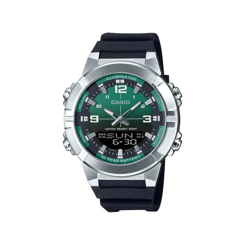 Casio AMW-870A-3AV Men Analog-Digital Watch Black Resin Strap