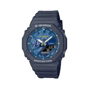 Casio G-Shock GA-2100AS-2ADR Men Analog-Digital Watch with Blue Resin Band