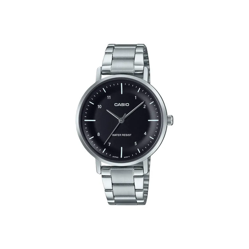 Casio LTP-VT03D-1B Women Analog Watch Silver Stainless Steel Strap