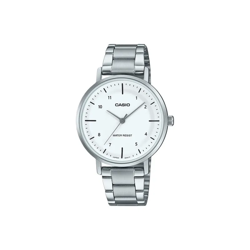 Casio LTP-VT03D-7B Women Analog Watch Silver Stainless Steel Strap