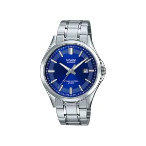 Casio Men Analog Watch MTS-100D-2A Silver Stainless Steel Strap