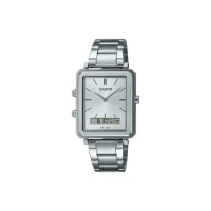 Casio Men's Analog-Digital Watch MTP-B205D-7E Silver Stainless Steel Band Watch for men
