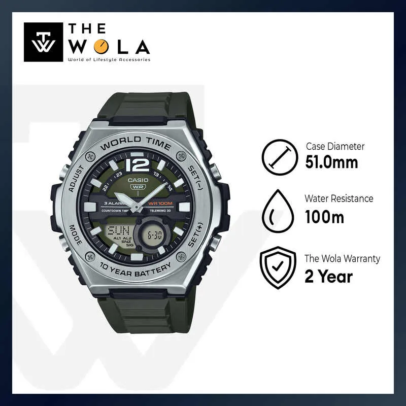 Casio Men's Analog-Digital Watch MWQ-100-3AVDF Black Resin Strap Sport Watch