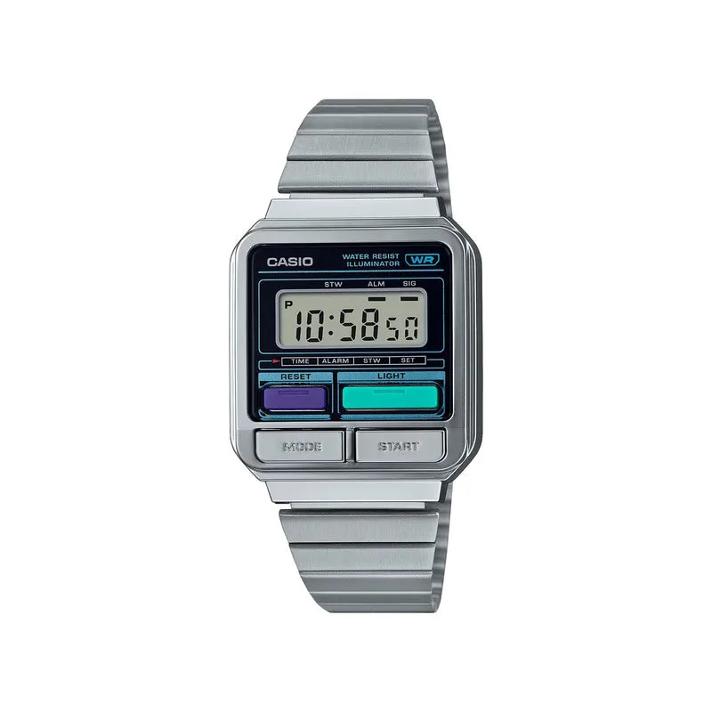Casio Vintage A120WE-1A Unisex Silver Stainless Steel Band Digital Watch