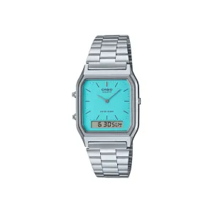 Casio Vintage Women's Analog-Digital Watch AQ-230A-2A2MQYDF Silver Stainless Steel Strap