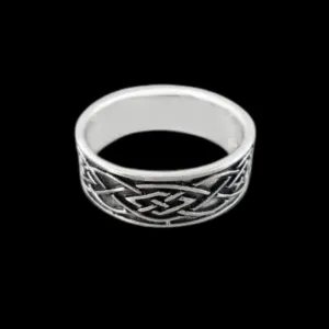 Celtic Knot Irish Oxidized Unisex Band Ring 925 Sterling Silver