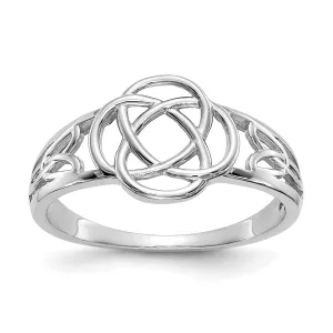 Celtic knot ladies 14kt white gold ring