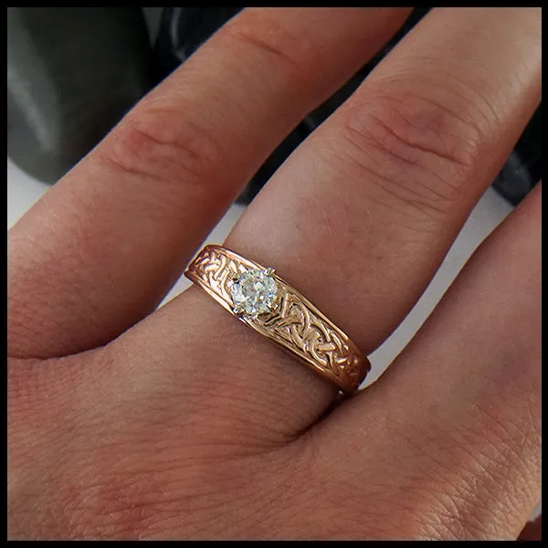 Celtic Ring with Reclaimed Diamond