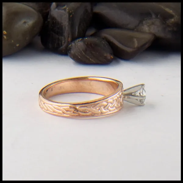 Celtic Ring with Reclaimed Diamond