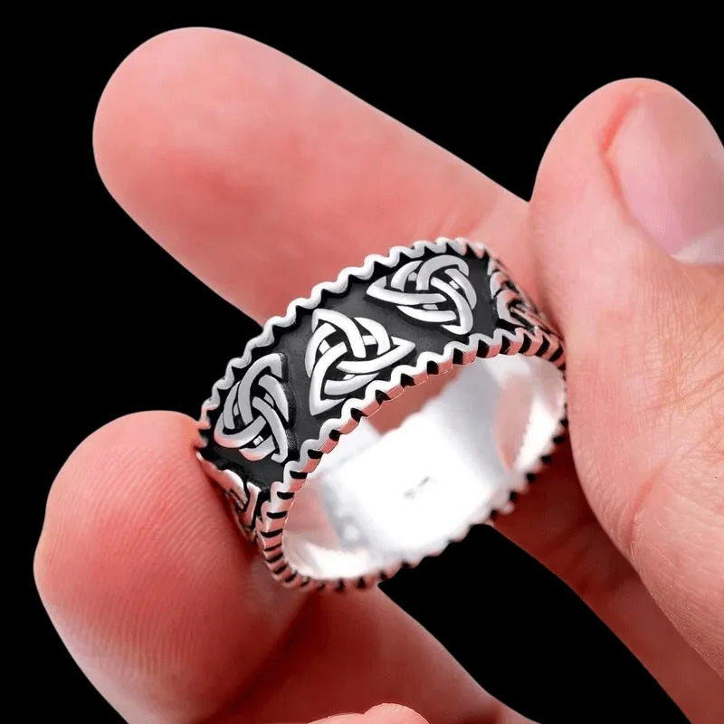 Celtic Triquetra Knot Band Ring 925 Sterling Silver