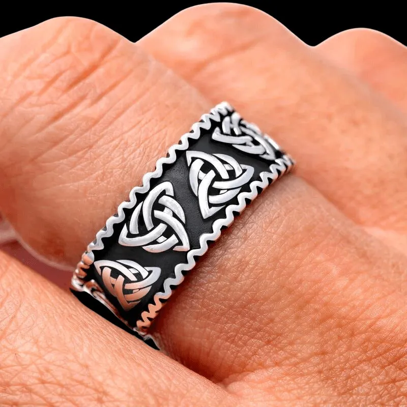 Celtic Triquetra Knot Band Ring 925 Sterling Silver