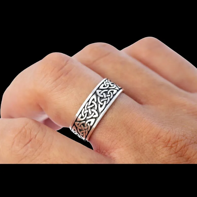 Celtic Triquetra Knot Band Ring 925 Sterling Silver