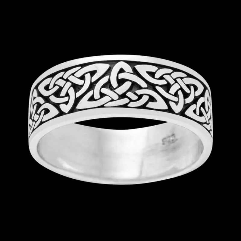 Celtic Triquetra Knot Band Ring 925 Sterling Silver