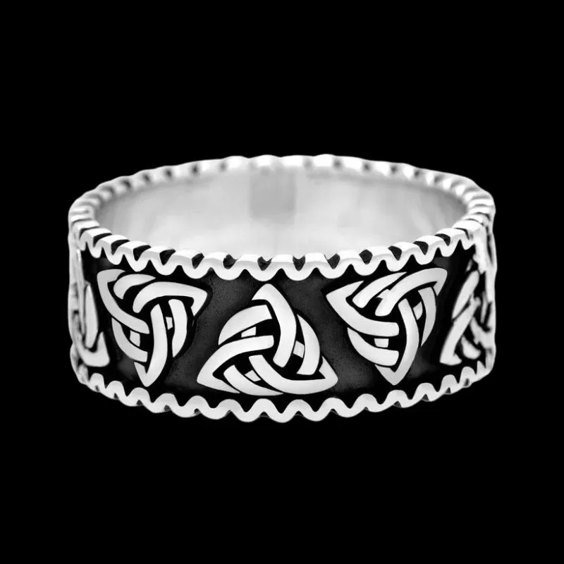 Celtic Triquetra Knot Band Ring 925 Sterling Silver