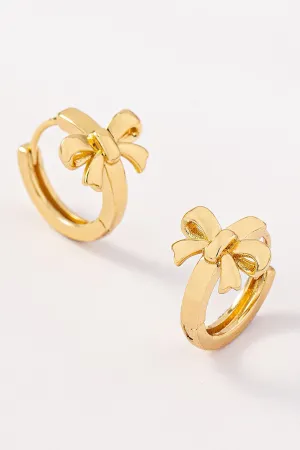 Charlotte Bow Huggie Hoop Earring, Gold