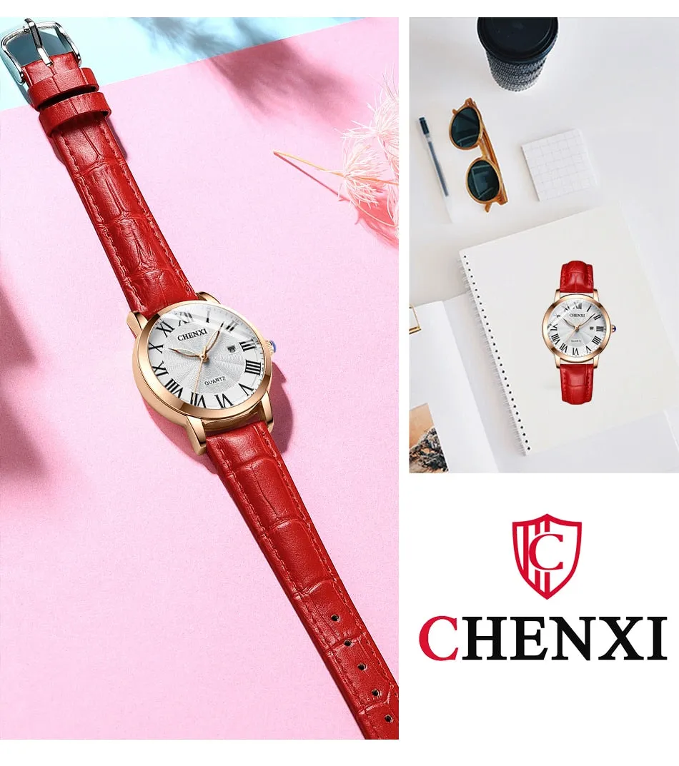 CHENXI Fashion Brand Women&#39;s Luxury Rose Gold Wrist Watches Waterproof Stainless Steel Quartz Watch For Women Relogio Feminino