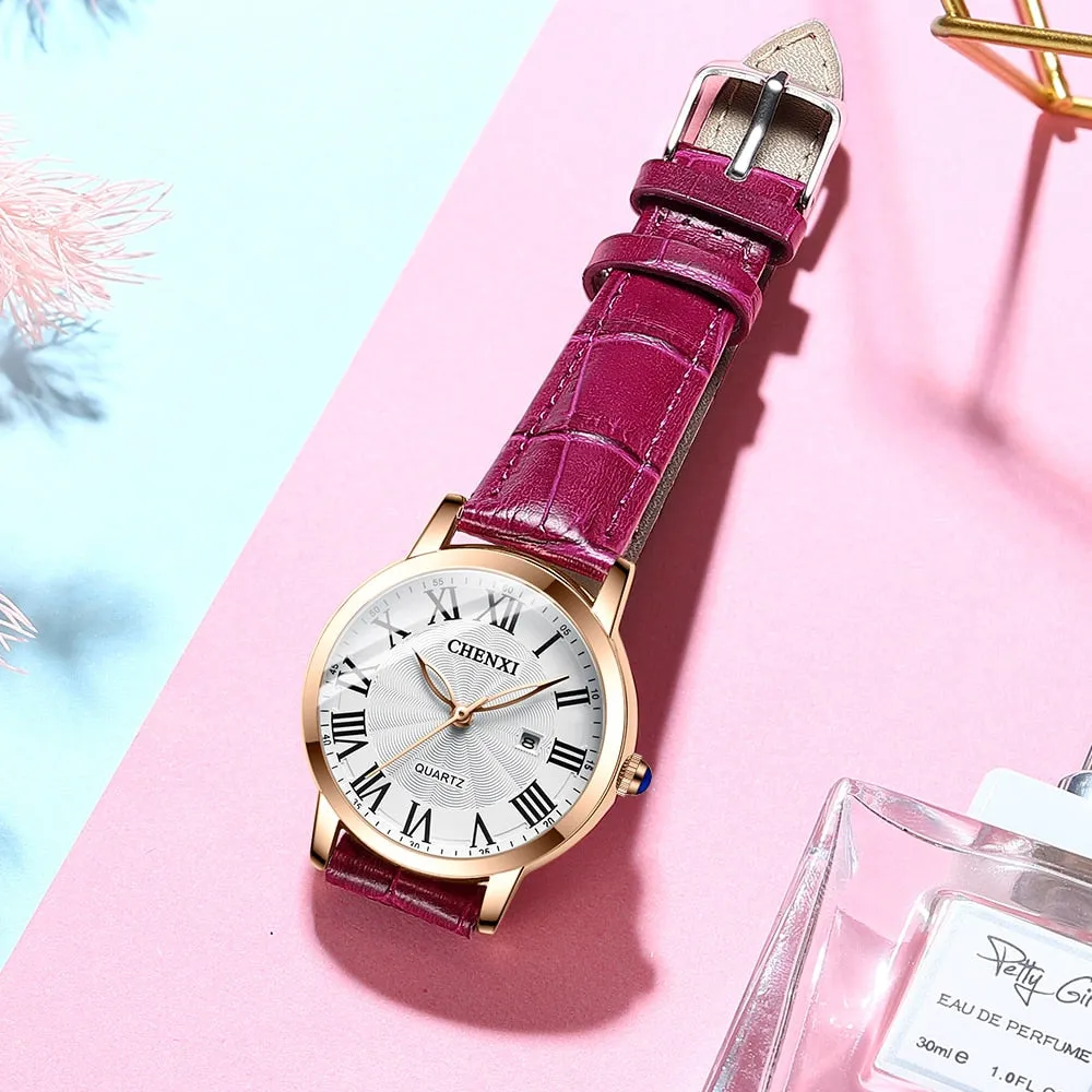CHENXI Fashion Brand Women&#39;s Luxury Rose Gold Wrist Watches Waterproof Stainless Steel Quartz Watch For Women Relogio Feminino