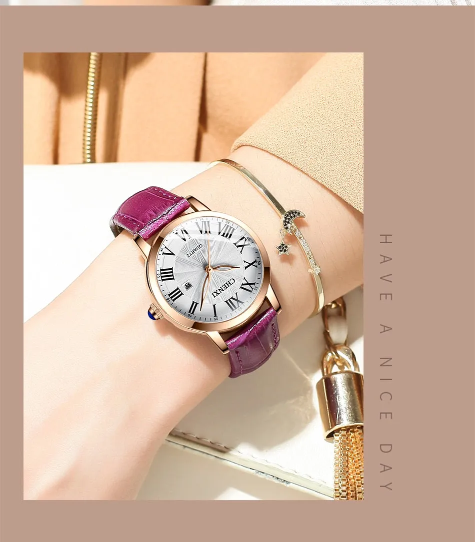 CHENXI Fashion Brand Women&#39;s Luxury Rose Gold Wrist Watches Waterproof Stainless Steel Quartz Watch For Women Relogio Feminino