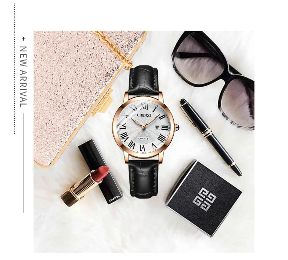 CHENXI Fashion Brand Women&#39;s Luxury Rose Gold Wrist Watches Waterproof Stainless Steel Quartz Watch For Women Relogio Feminino