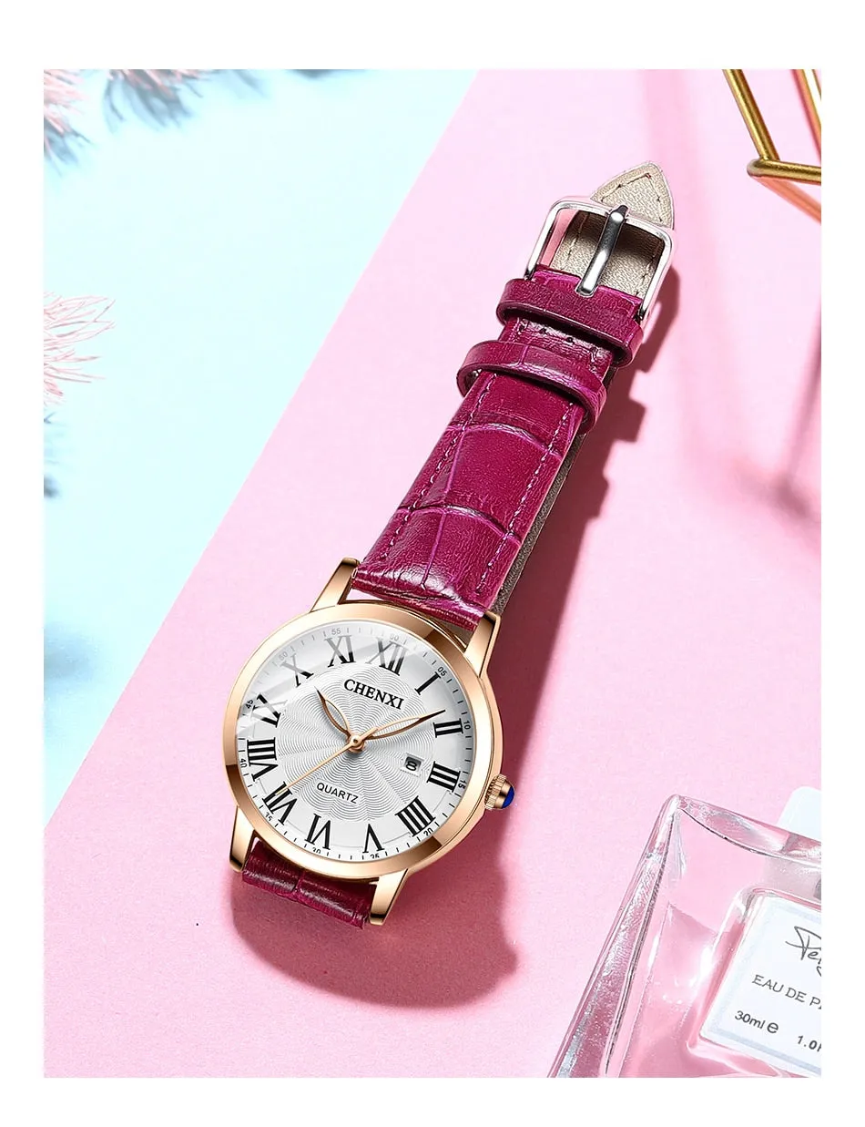 CHENXI Fashion Brand Women&#39;s Luxury Rose Gold Wrist Watches Waterproof Stainless Steel Quartz Watch For Women Relogio Feminino
