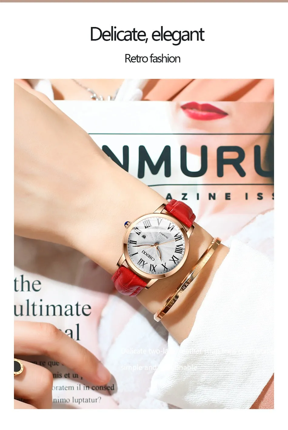 CHENXI Fashion Brand Women&#39;s Luxury Rose Gold Wrist Watches Waterproof Stainless Steel Quartz Watch For Women Relogio Feminino