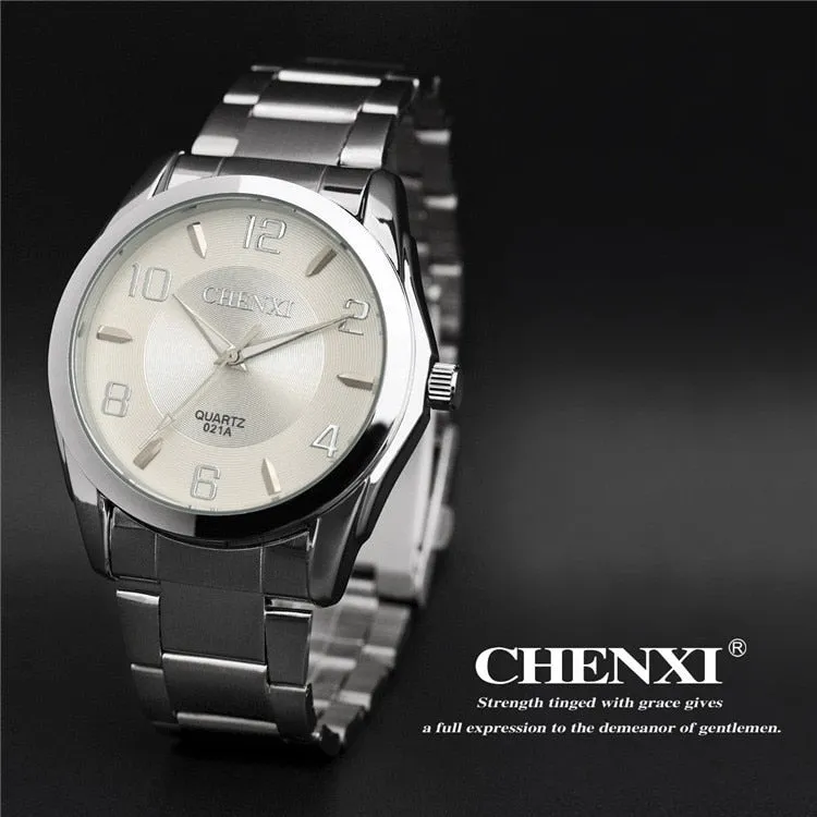 CHENXI Fashion Stainless Steel Watches for Mens Simple Waterproof  Clock Men Quartz Sport Watch Top Luxury Brand Male WristWatc